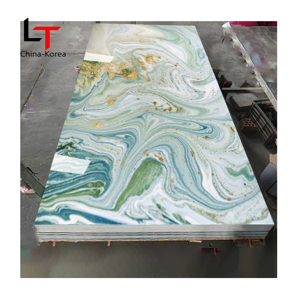 LT Hot Sale 3D UV Wall Panel Luxury Digital Printing Decor Wall Alternative Bright PVC Board For Bedroom Wall