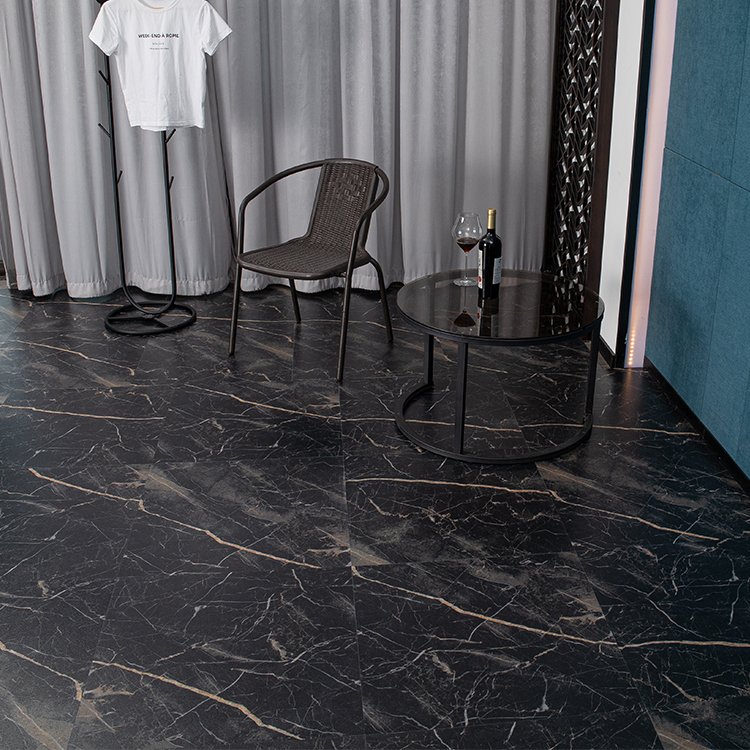 Flooring for Hospitals Dark Color Marble Style Block Dry Back Waterproof Carpet Flooring PVC Vinyl SPC Flooring Tile Board