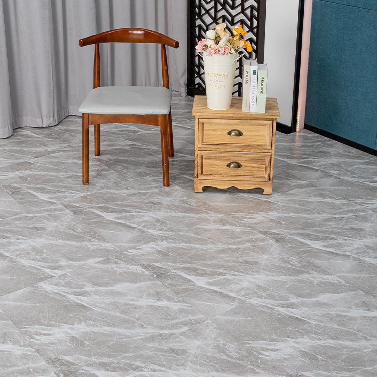 Flooring for Hospitals Dark Color Marble Style Block Dry Back Waterproof Carpet Flooring PVC Vinyl SPC Flooring Tile Board