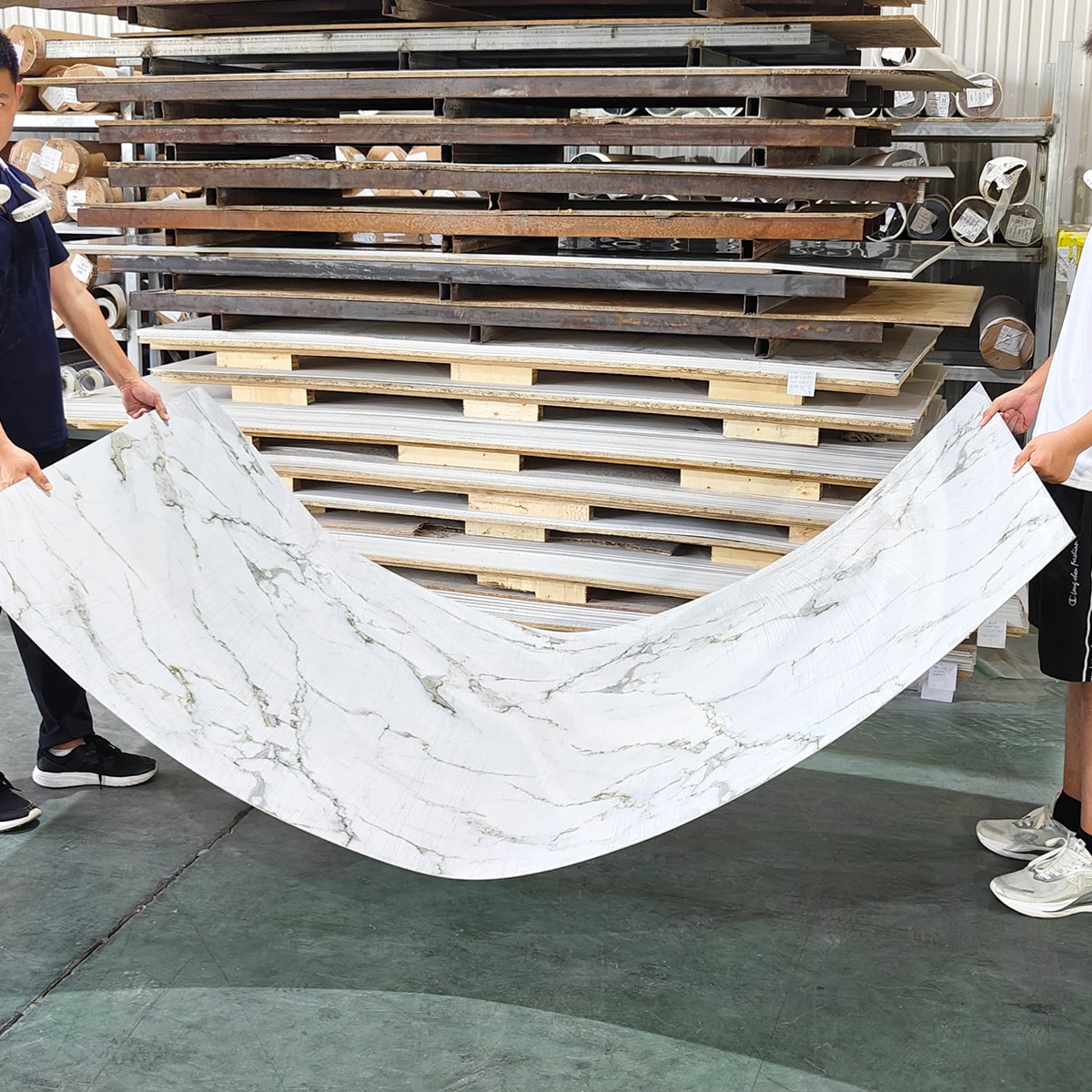 Foju ISO9001 Certified High Glossy UV PVC Marble Sheet Modern Board Interior Wall Decoration Office Hotel Marble Alternative