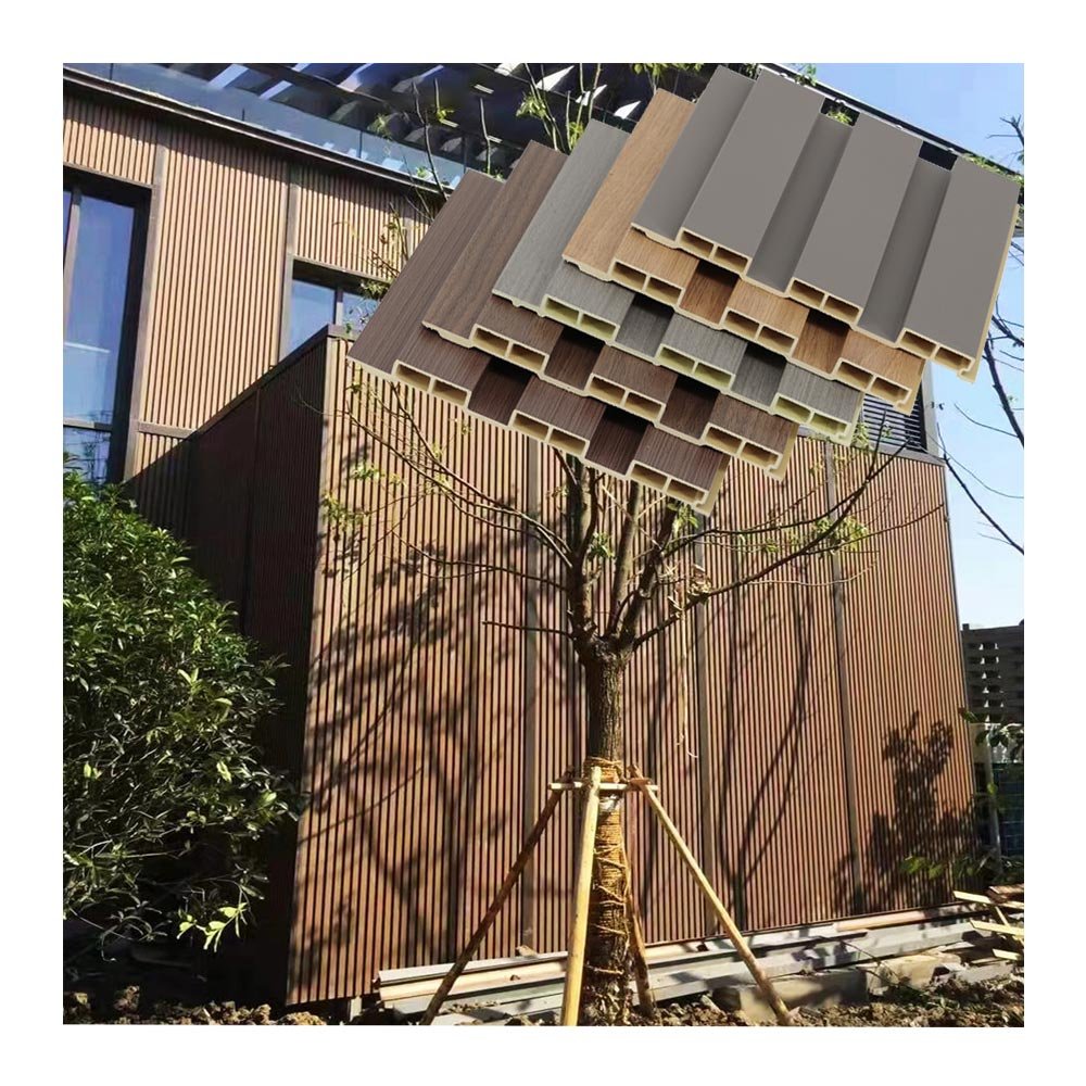 LT Outdoor Hollow Fiber 3d Solid Slat WPC Wall Panel Wholesale Composite Exterior Decoration UV Resistant Wood Wall boards