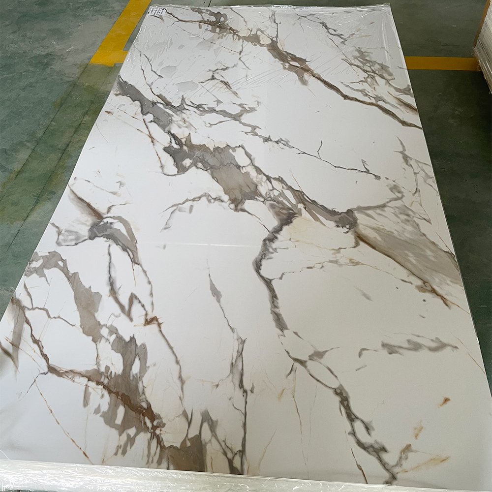 Wholesale Waterproof Uv Plastic Panel Marmol Decorativo Wood Veneer Bamboo Board Pvc Uv Marble Sheet Wall Panel