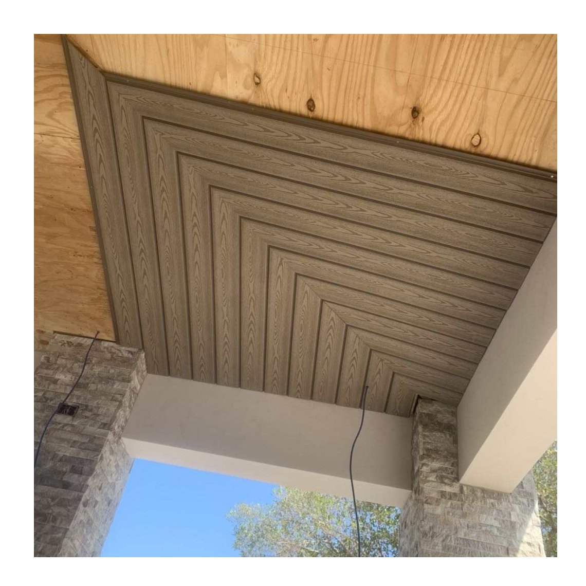wpc fluted wall panel pvc cladding 3d embossed ceiling for outdoor
