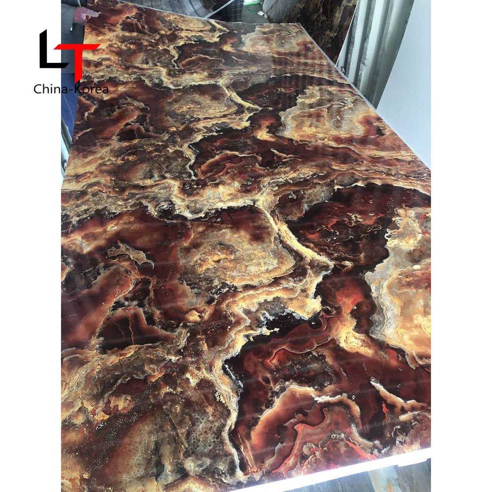LT Cheap Price 3D UV Wall Panel Waterproof PVC Wall Decor Faux Replacement Wall Board For Living Room