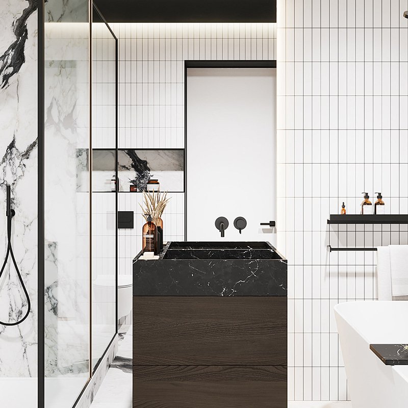 SPC Wall Panel PVC Marble Sheet Bathroom Waterproof Interior Decorative Cladding