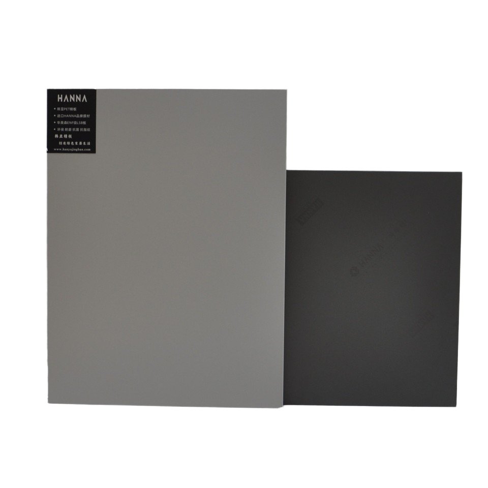 Durable furniture board Hannah grey matte PETG laminated moisture-proof MDF, 18mm thick wear-resistant wardrobe board door panel