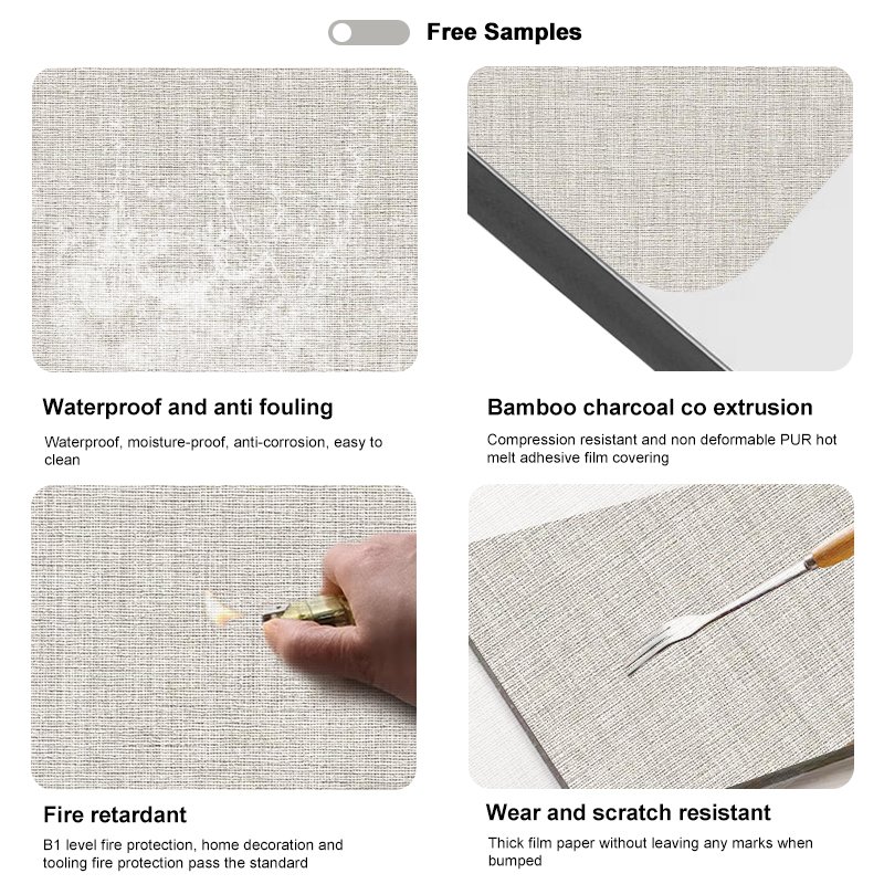 Factory Direct Home Decor Indoor Supply Waterproof Bamboo charcoal board Interior Wpc pvc Wall Panels