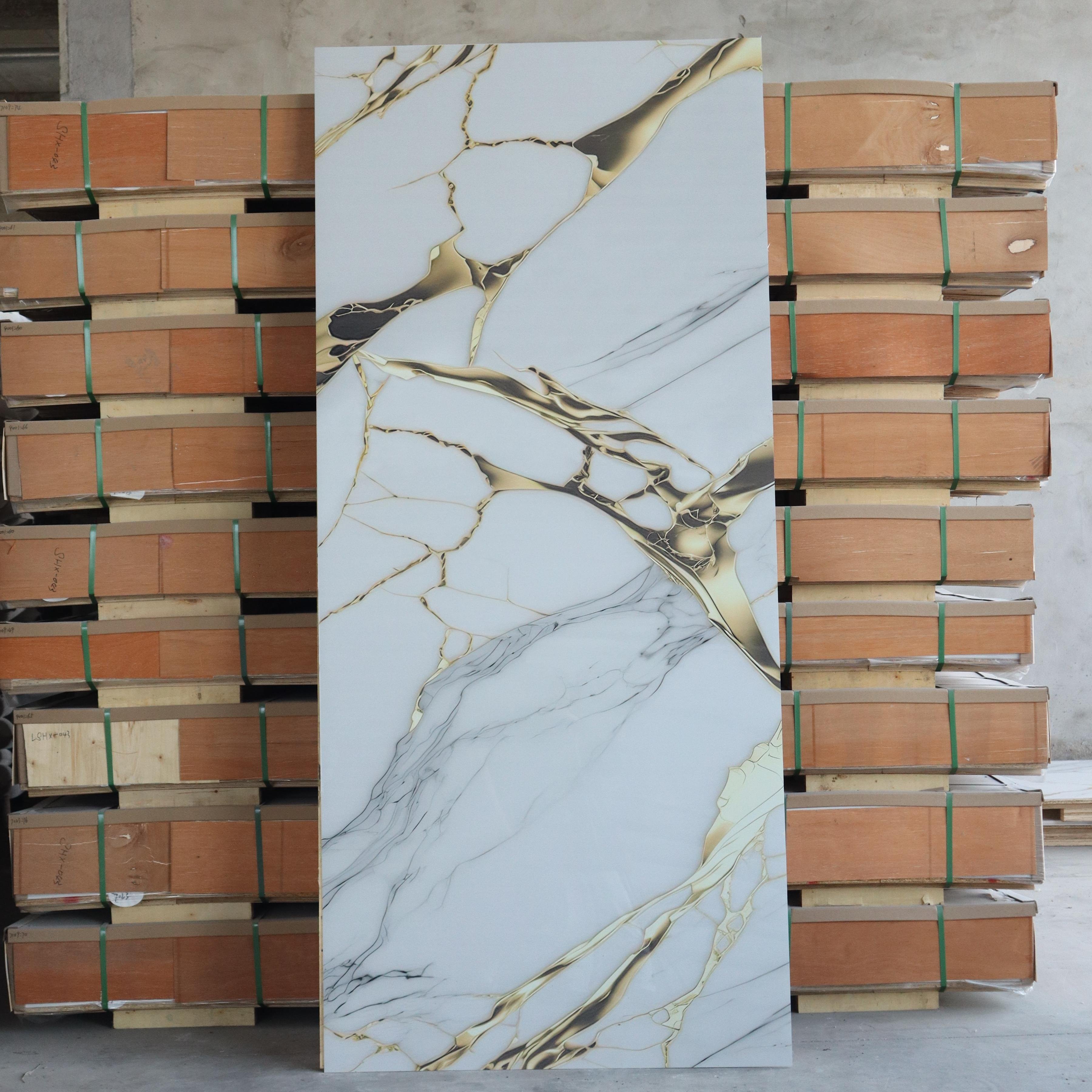 waterproof fireproof SPC wall panel pvc marble uv marble other board interior building materials bathroom louver