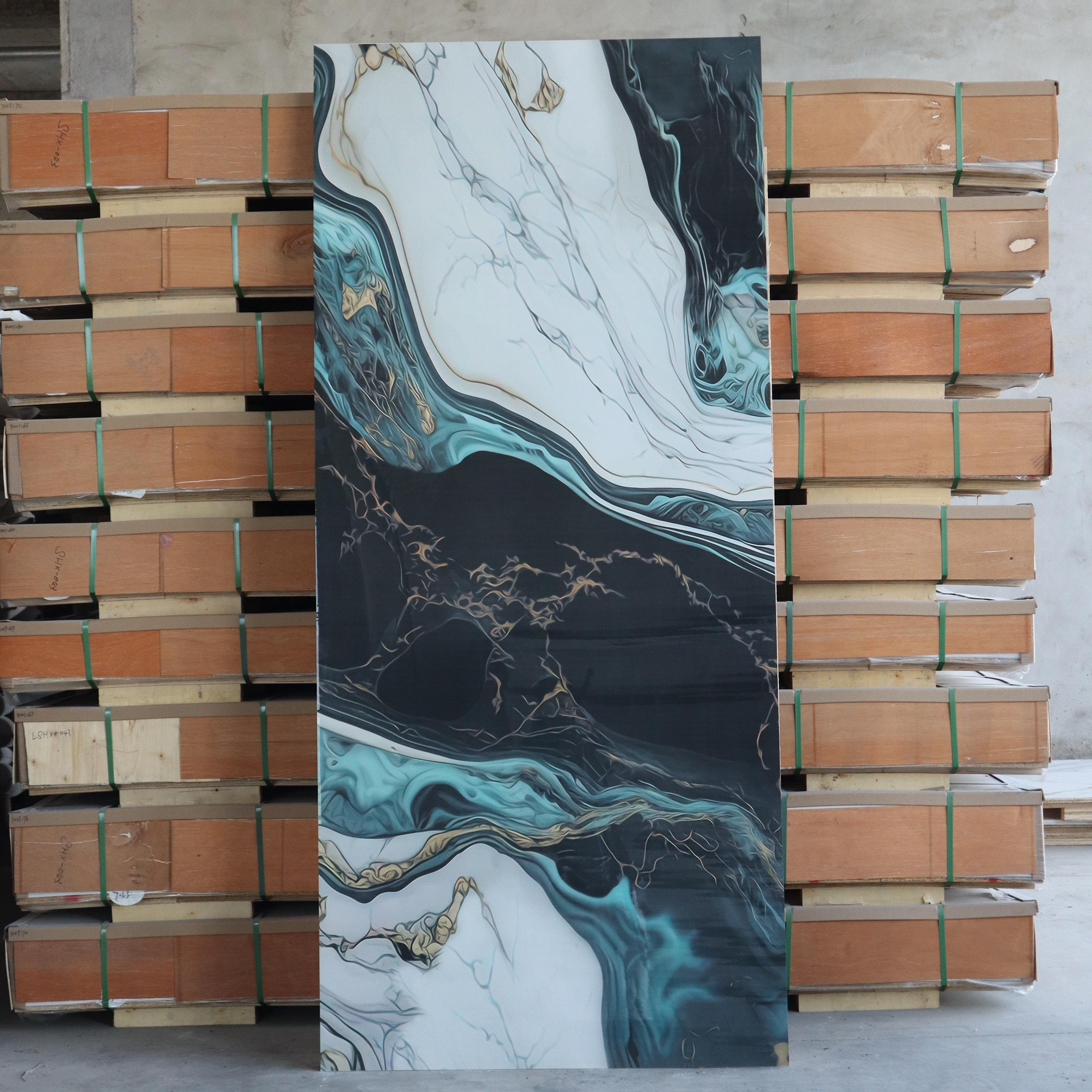 waterproof fireproof SPC wall panel pvc marble uv marble other board interior building materials bathroom louver