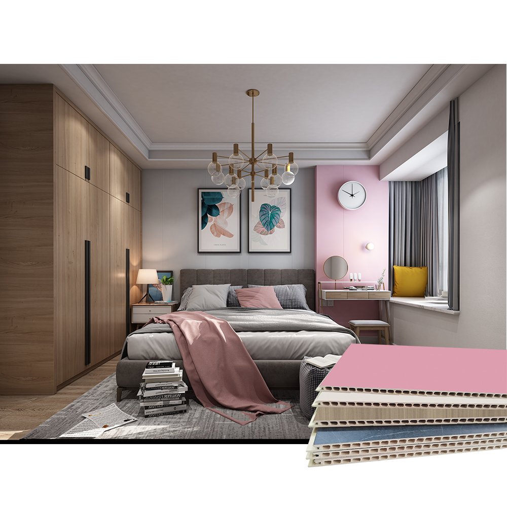 Golden Color European Wall Board Decorative Waterproof Wood WPC Wall Panels