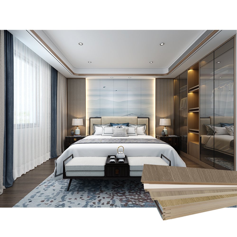 Golden Color European Wall Board Decorative Waterproof Wood WPC Wall Panels