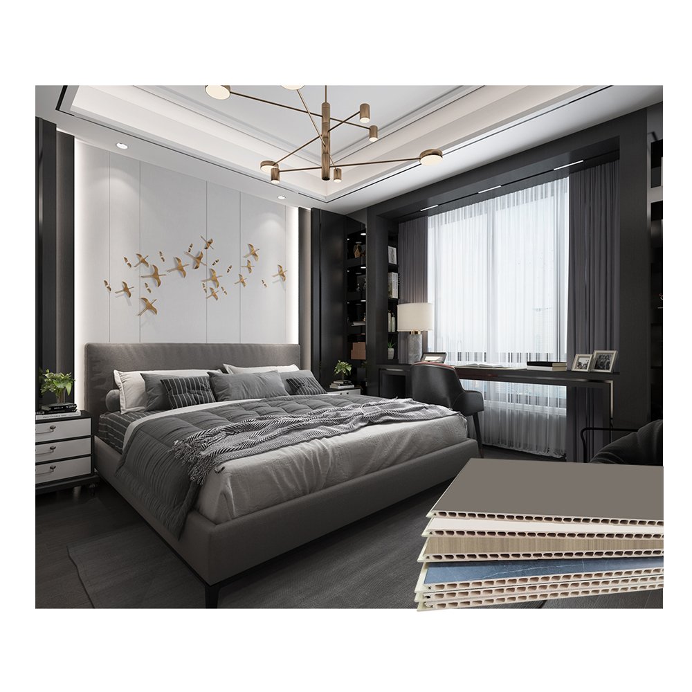 Golden Color European Wall Board Decorative Waterproof Wood WPC Wall Panels