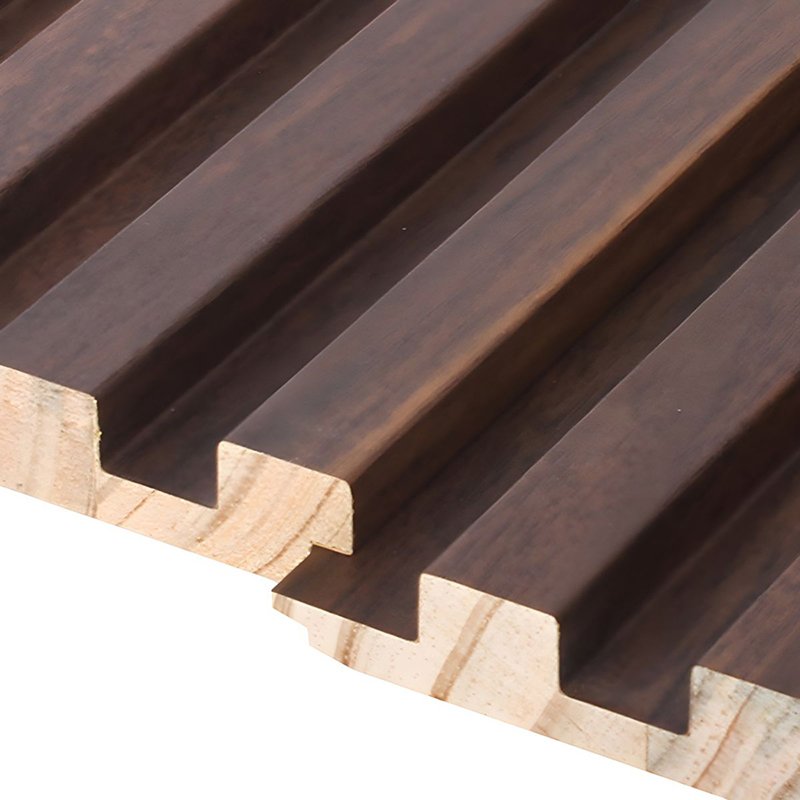 Aesthetic Art Indoor Carved Fluted mdf Walnut Real Solid Wood Slat Shiplap Paneling Board Panels for Walls Wainscot TV Office