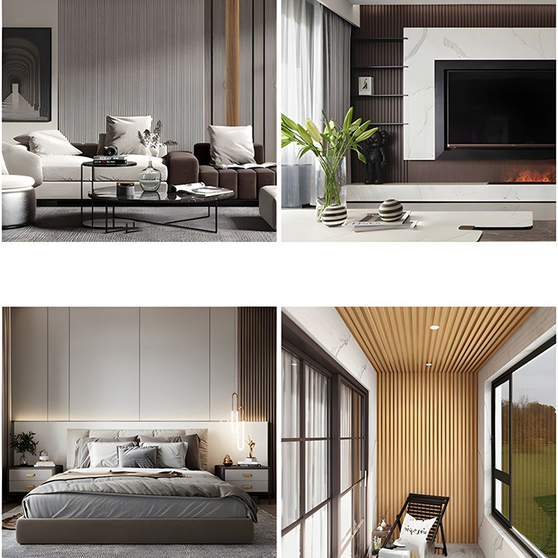 Aesthetic Art Indoor Carved Fluted mdf Walnut Real Solid Wood Slat Shiplap Paneling Board Panels for Walls Wainscot TV Office
