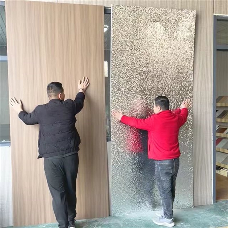 Moisture Resistant Bamboo Charcoal Fiber Wall Panel Water Ripple MDF Carbon Crystal Plate PVC Soundproof Decorative Plate