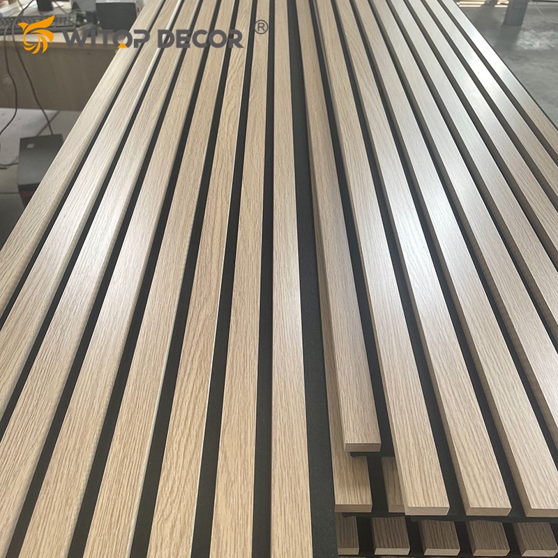 Slat Natural Walnut Wood Board Polyester Fiber Acoustic Panels MDF Soundproof Material Wooden Wall