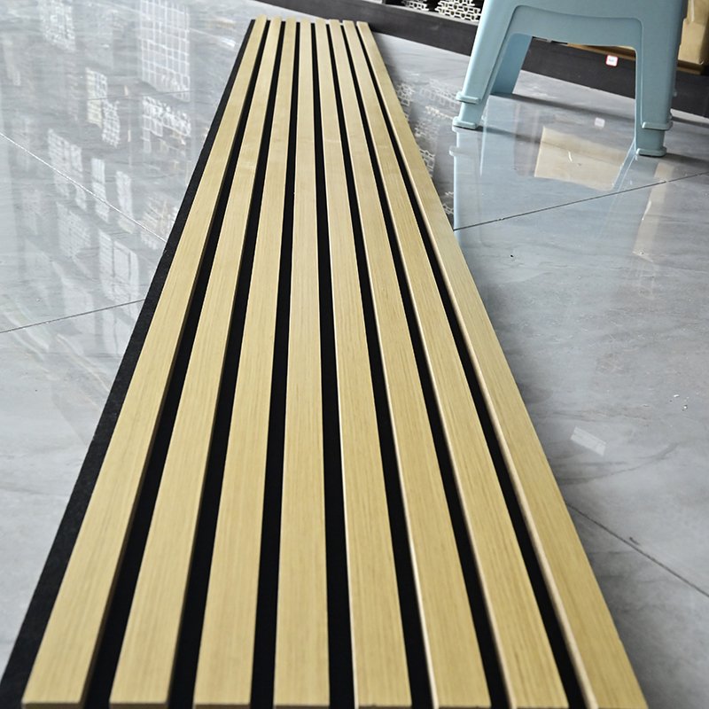 Slat Natural Walnut Wood Board Polyester Fiber Acoustic Panels MDF Soundproof Material Wooden Wall