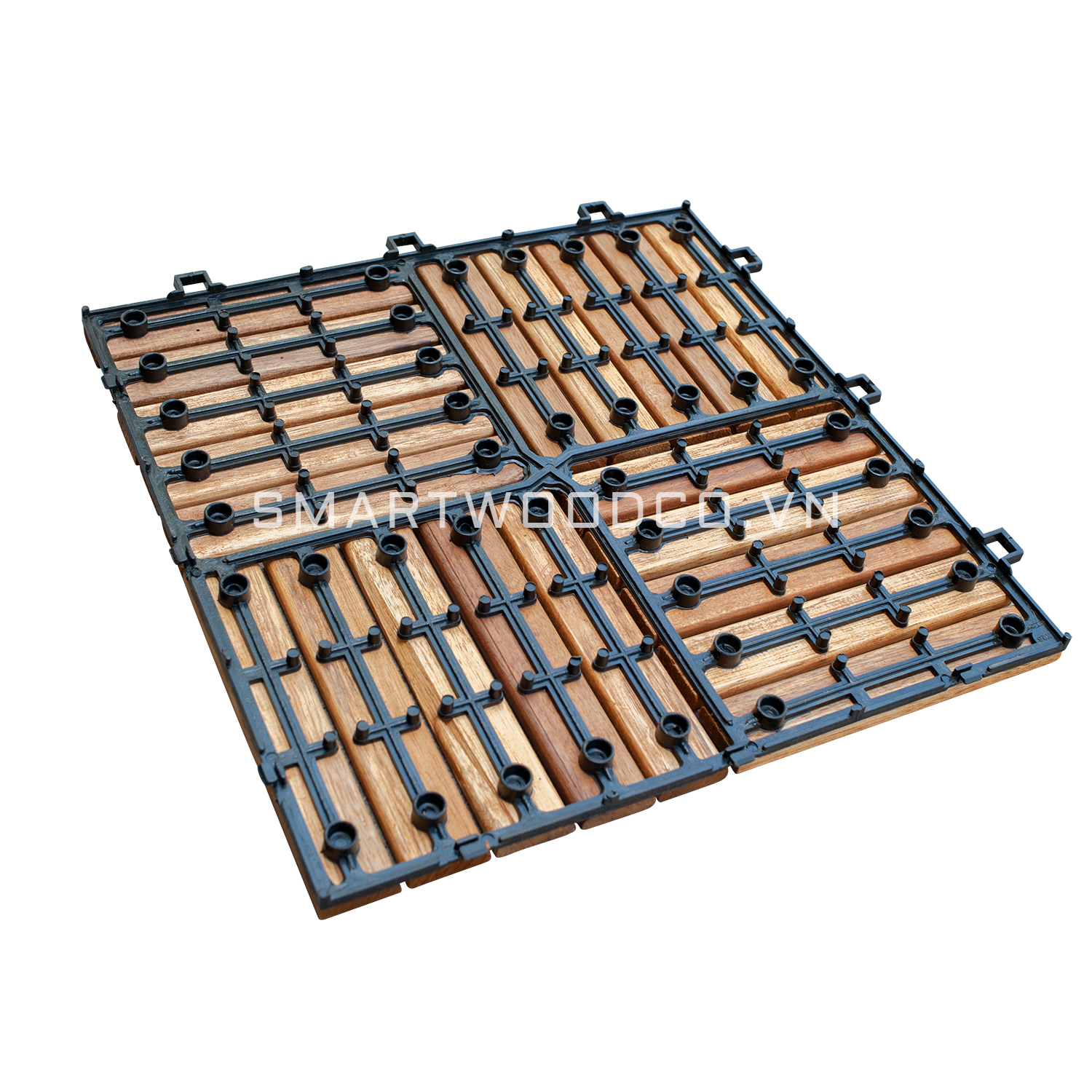 WPC DECKING TILE PLASTIC COMPOSITE BEST SELLING ACACIA OUTDOOR DECKING TILES 300X300X8/12/15MM FROM SMARTWOOD