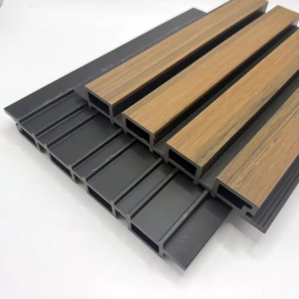 Co-Extrusion-Half covered wpc decor wall panel Wall Cladding Wood Plastic Composite Panels for Outdoor