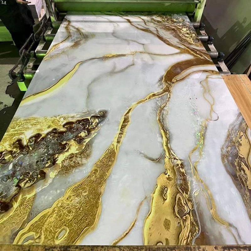 Elegant UV Marble Panels Providing Superior Strength and Aesthetic Appeal 3D Printing Technology Wall Panel for Hotel