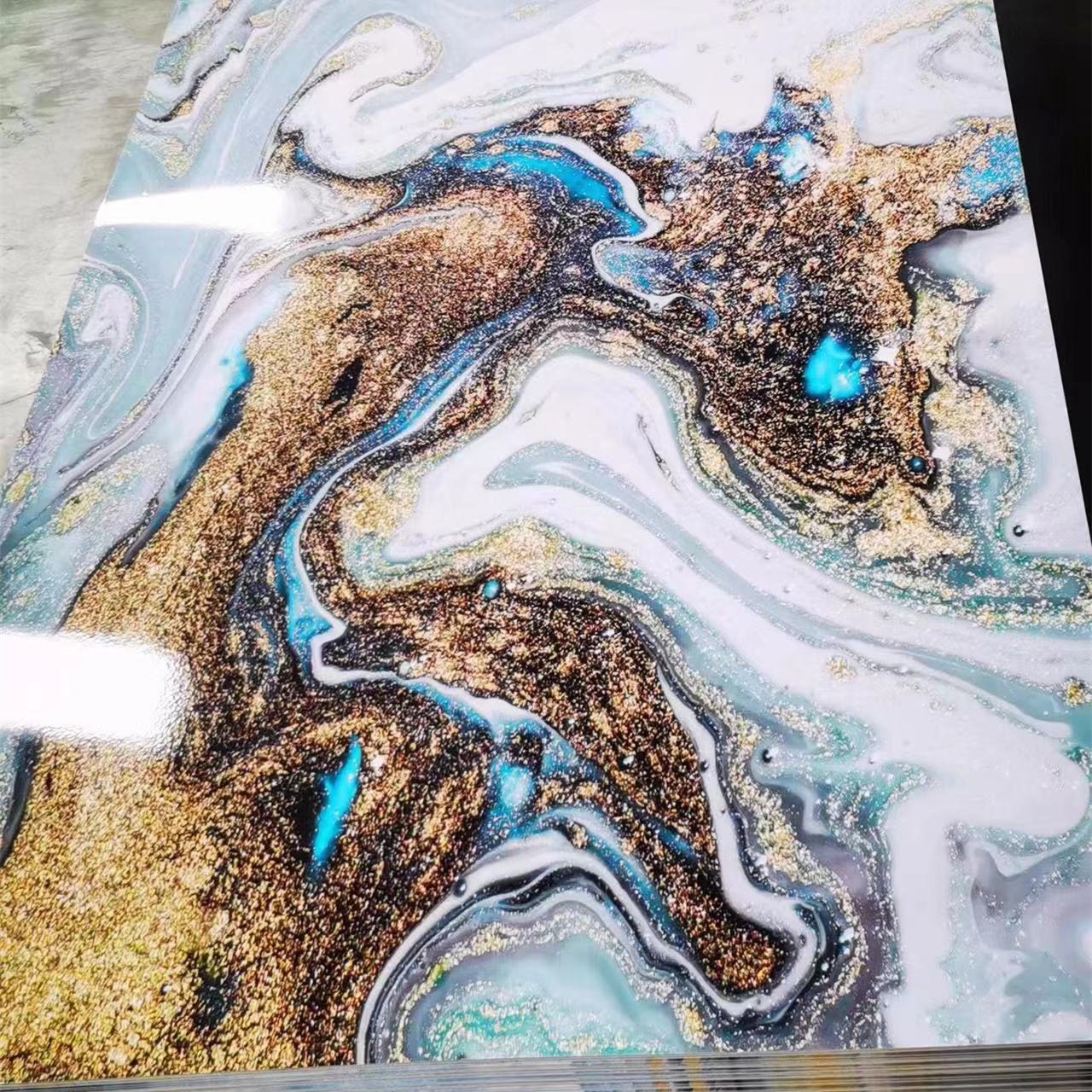 Factory Direct Sale 3D Wall Panel Wall Decor Interior Decorative Bamboo Charcoal Board Pvc Uv Marble Sheet