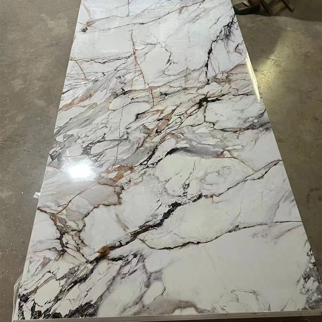 Factory Direct Sale 3D Wall Panel Wall Decor Interior Decorative Bamboo Charcoal Board Pvc Uv Marble Sheet