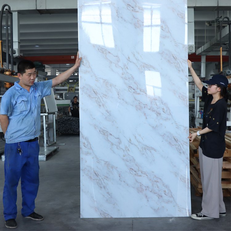 1220*2440*3mm UV Board Waterproof Plastic Sheet High Glossy PVC UV Marble Sheet for Wall Decoration