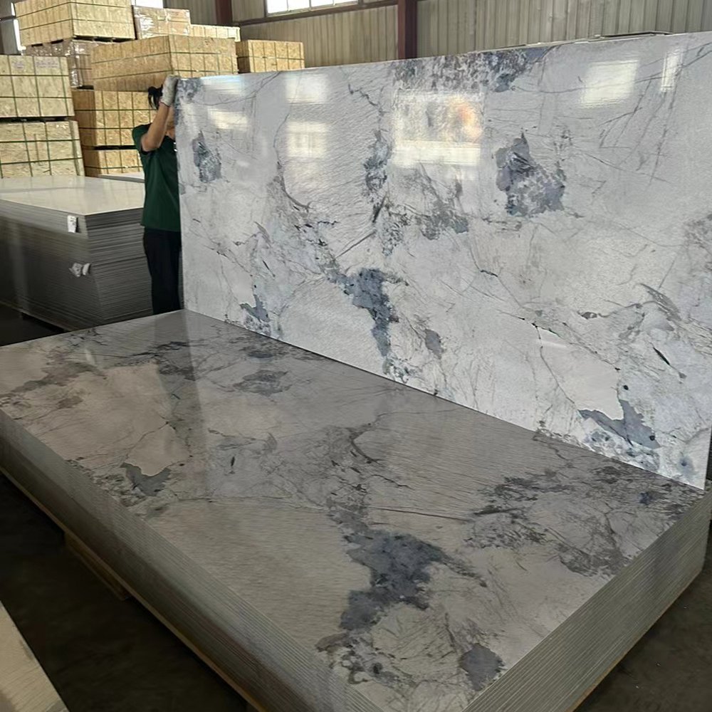 1220*2440mm 3D Printing PVC Marble Sheet Construction Decoration Glossy Board with CE ISO for Wall Panels