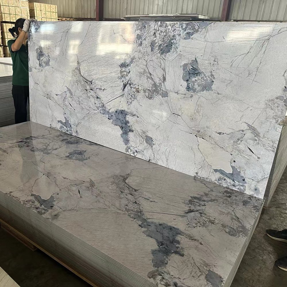 1220*2440mm 3D Printing PVC Marble Sheet Construction Decoration Glossy Board with CE ISO for Wall Panels