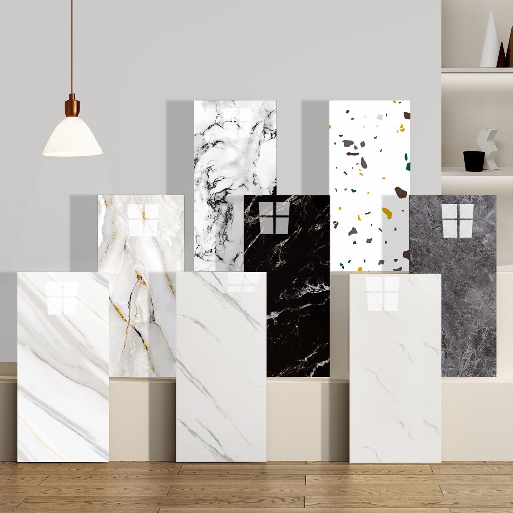 High Quality Peel And Stick Wall Panel Interior Luxurious Design PVC Wall Board Flexible Marble Glossy Wall Tile For Home