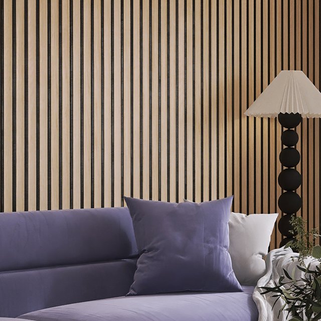 KASARO Factory Mdf Sound Absorption Wooden Decorative Acoustic Interior Slat Headboard Wall Panels And Boards Veneer Wood Panel
