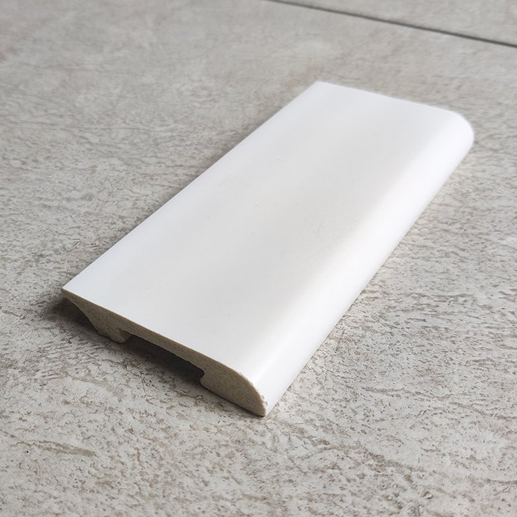Simple White 100mm 10cm Plastic Kitchen Skirting Plinth Baseboard Primed Base Molding Skirting Board for Houses