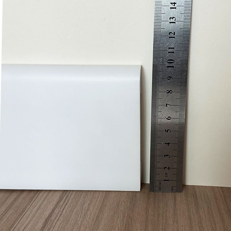Simple White 100mm 10cm Plastic Kitchen Skirting Plinth Baseboard Primed Base Molding Skirting Board for Houses