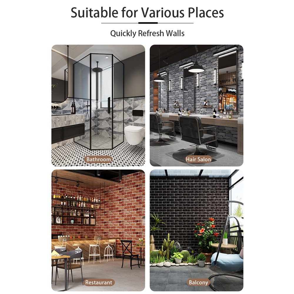 Easy To Clean Brick Wallpaper 3d Self Adhesive PVC Wall Panels Interior Home Decoration New Cheap Plastic Stone Wall Panels