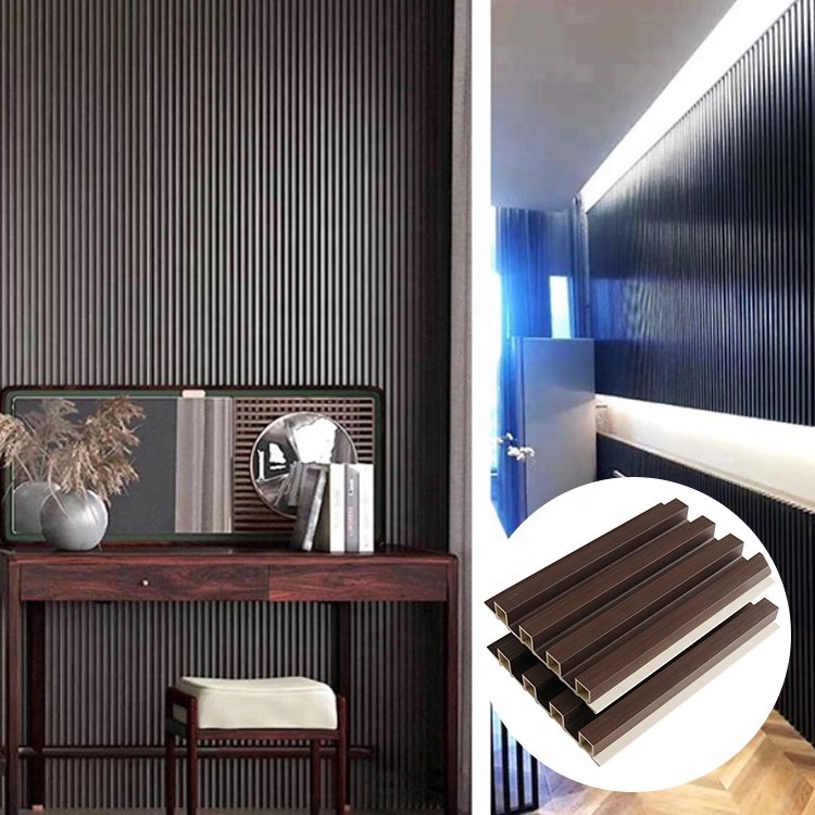WPC Interior wall board Water Proof Wood Plastic Composite Cladding fluted panel Wpc Wall Panel