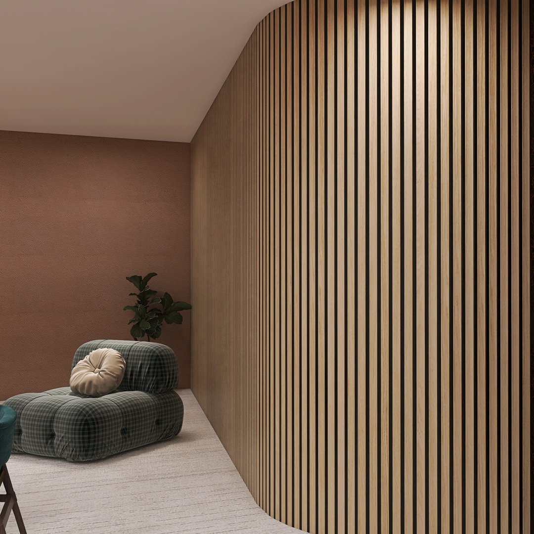 Kasaro High Quality Fluted Exterior Wall Cladding Decorative Sound Proof Acoustic Fabric Flexible Wood Wall Panel Panel