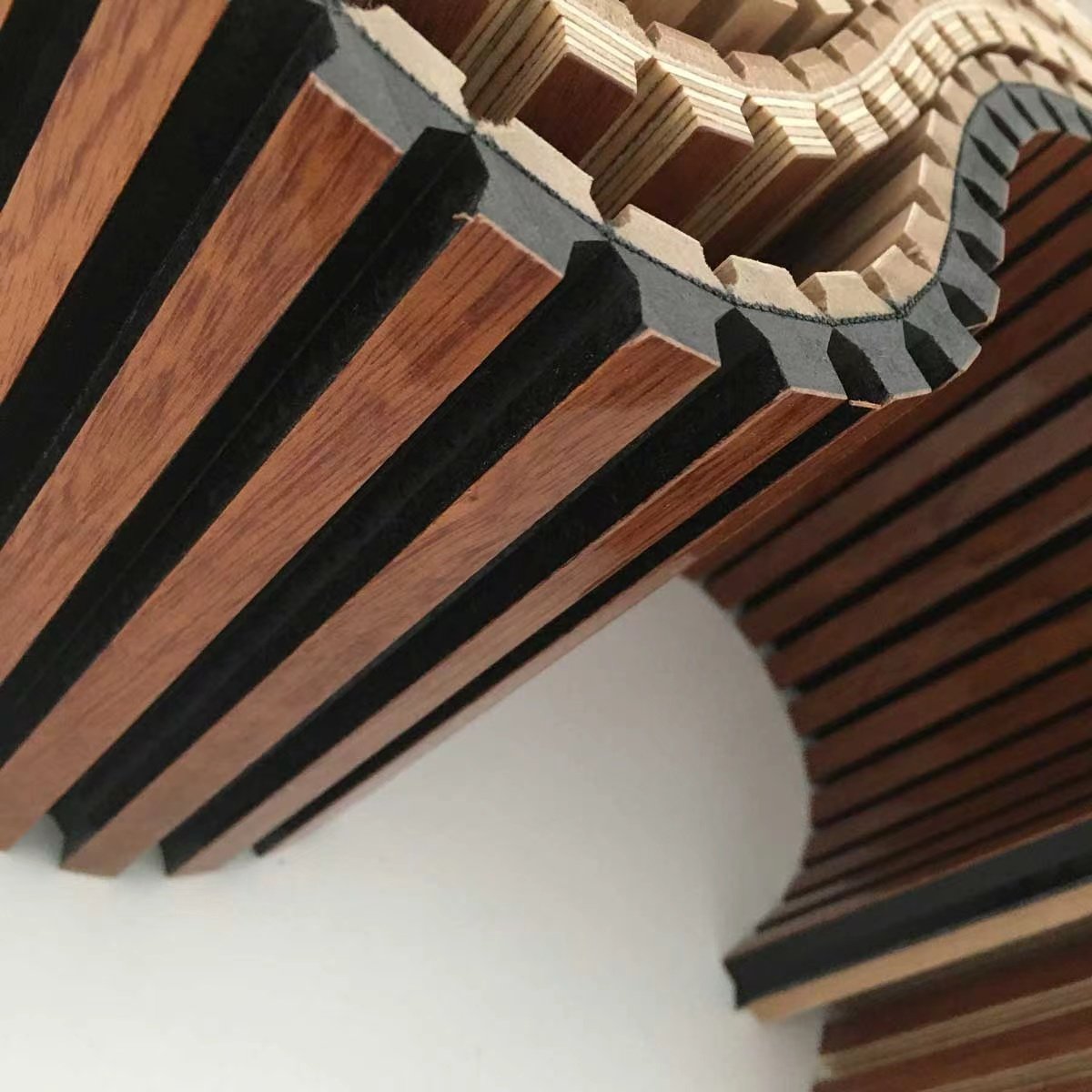 Kasaro High Quality Fluted Exterior Wall Cladding Decorative Sound Proof Acoustic Fabric Flexible Wood Wall Panel Panel