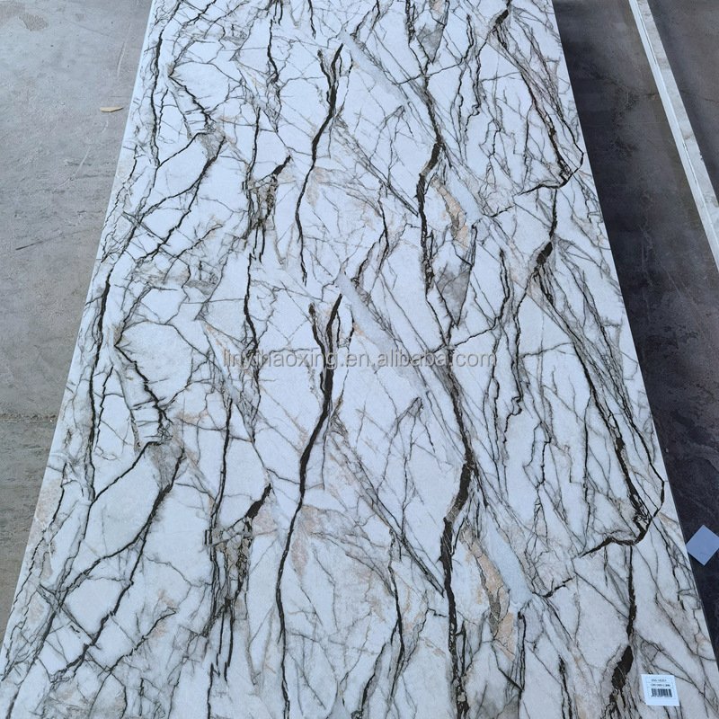 1220*2440mm High Glossy Waterproof Marble Tv Background Sheet Marble Wall panel wall Interior uv Boards
