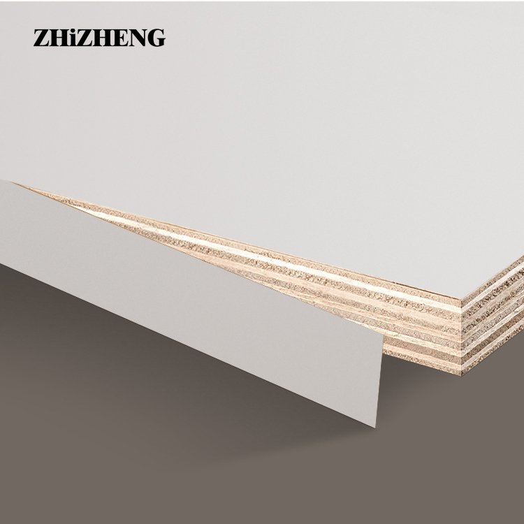 High Glossy E0 E1 Furniture Grade Plywood Eucalyptus Board Moisture-Proof Wood Grain Melamine White for Cabinets Price