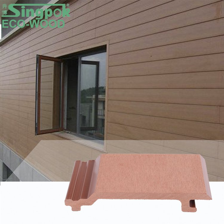 Singpok 3D Exterior Wall Panel Cladding Siding Decoration WPC Wall Siding