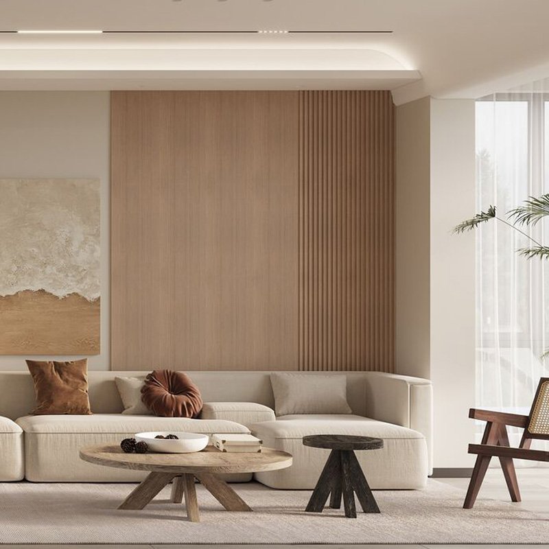 TV Wall Decoration Bamboo Wood Charcoal Textured 3d Wall Panel Board Vaneer