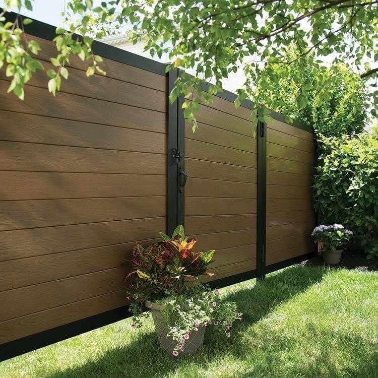 Co-extrusion teak color WPC Composite Garden Fence panel