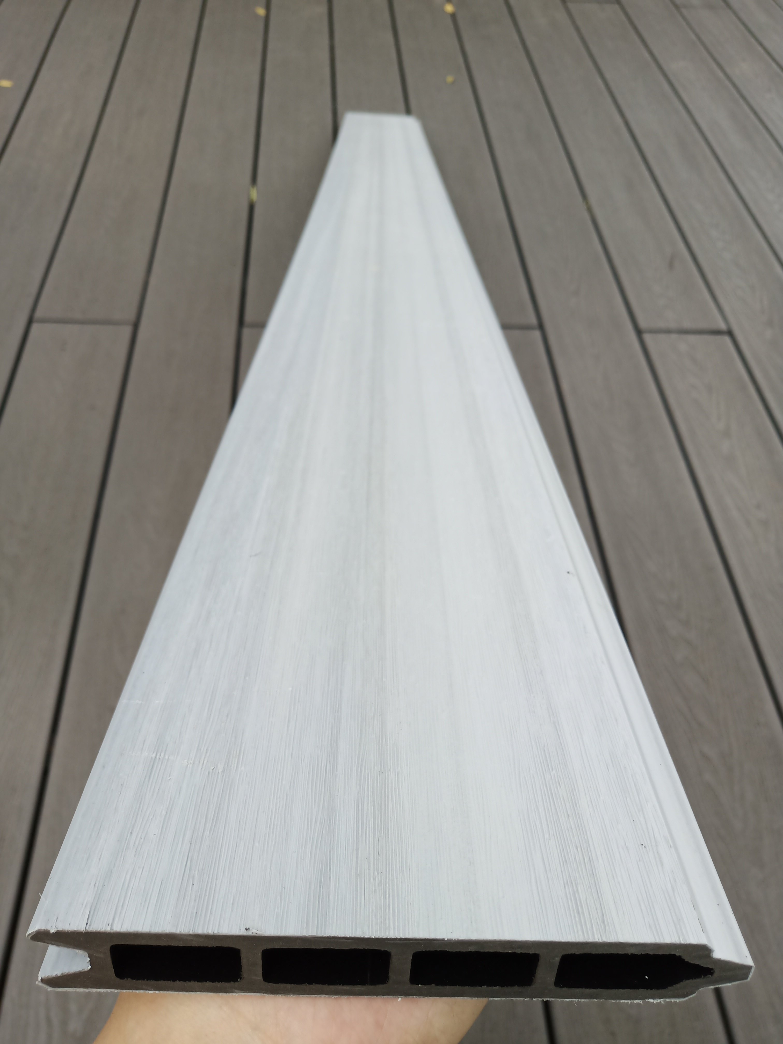 Co-extrusion teak color WPC Composite Garden Fence panel