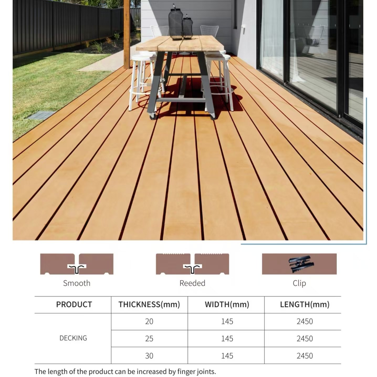 Innovative 20mm Solid Wood Plastic Decking Board Recomposed Outdoor Flooring Indoor Garden Waterproof Crack Warp Rot Resistant