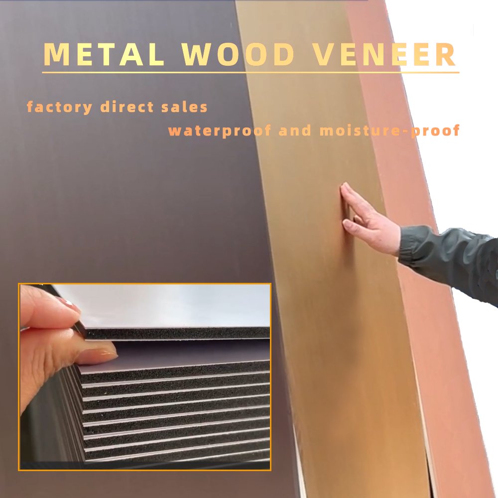 Bamboo Charcoal Metal Wood Veneer PVC Cladding Board Decorative WPC Panel Wall Sheet