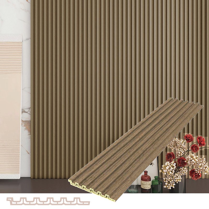 Best Price WPC wall fluted panel waterproof composite indoor decoration polyurethane wooden board