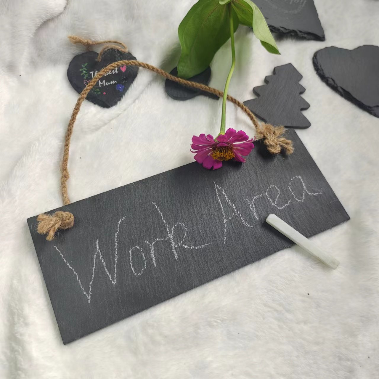 Decorative Slate Hanging Signs Chalk Board For Christmas Gifts Wall Decor Label Indoor And Outdoor