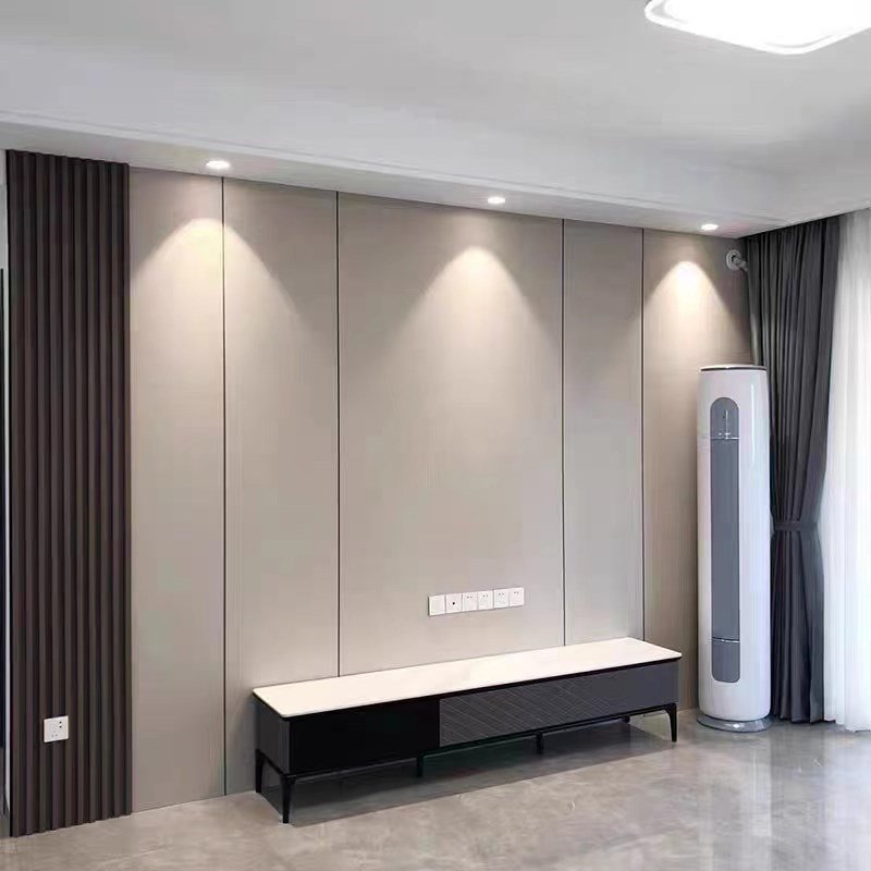 WPC Carbon Crystal Board Bamboo Fiberboard Decorative Wall Guard Grille for TV Background Wall Living Room Wall