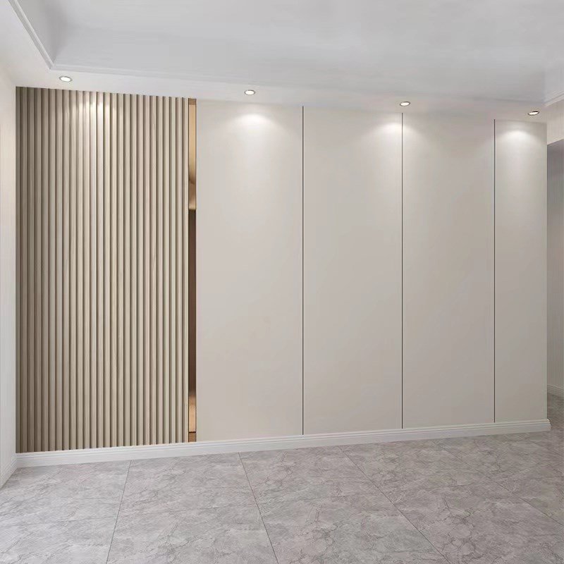 WPC Carbon Crystal Board Bamboo Fiberboard Decorative Wall Guard Grille for TV Background Wall Living Room Wall
