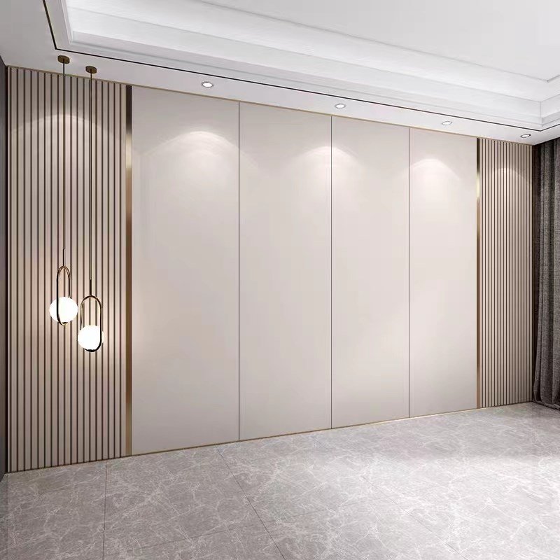 WPC Carbon Crystal Board Bamboo Fiberboard Decorative Wall Guard Grille for TV Background Wall Living Room Wall